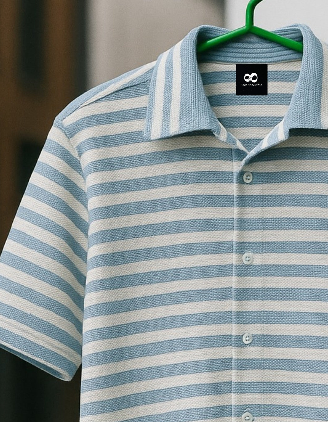 OVERSIZED BLUE WHITE STRIPES MENS PREMIUM WEAR