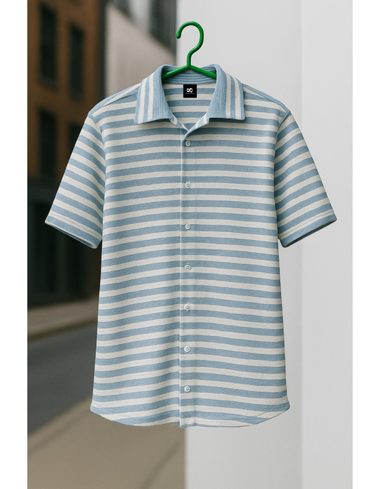 OVERSIZED BLUE WHITE STRIPES MENS PREMIUM WEAR
