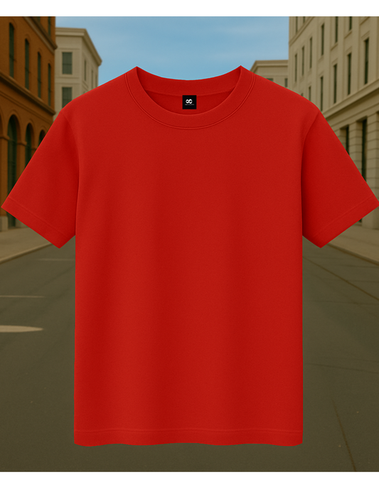 RED PREMIUM FRENCH TERRY 240 GSM OVERSIZED T-SHIRT