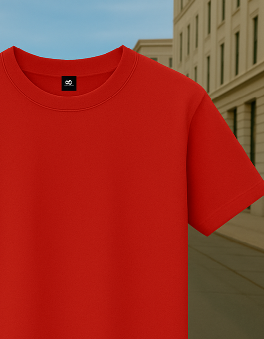 RED PREMIUM FRENCH TERRY 240 GSM OVERSIZED T-SHIRT